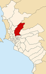 Map of Lima highlighting San Juan de Lurigancho